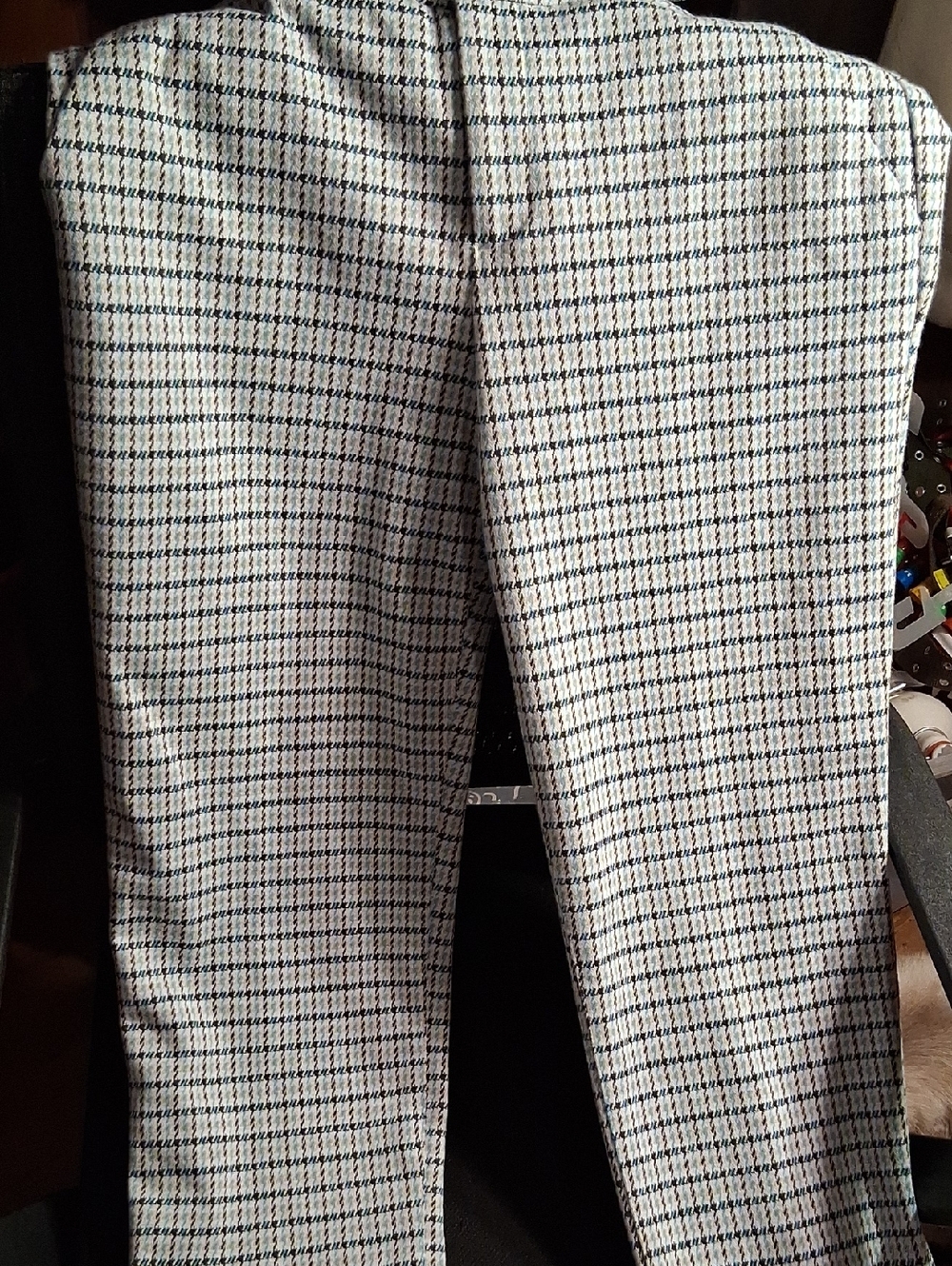 crosby. Black, White and Light Blue Houndstooth Skirt
